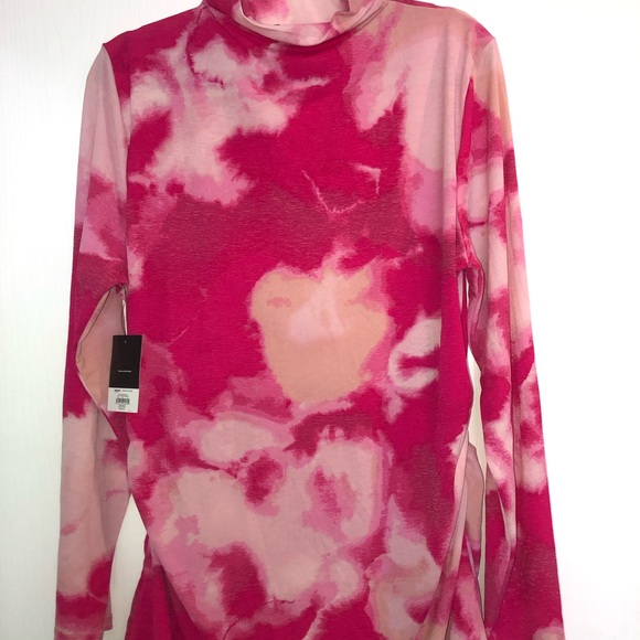 Nine West Long sleeve mock neck top blouse size XXL  pink cloud wash color NWT - Picture 4 of 7